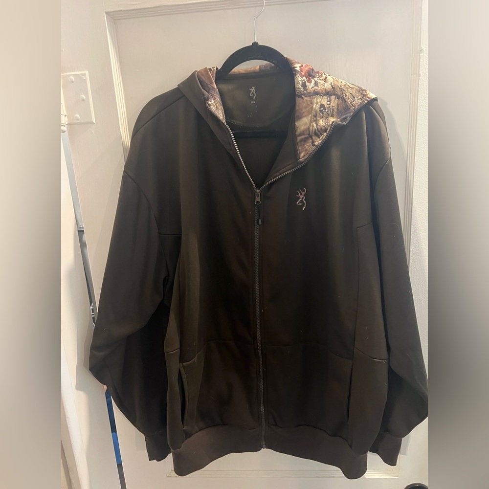 Browning Zip-Up Hoodie with Camo Hood